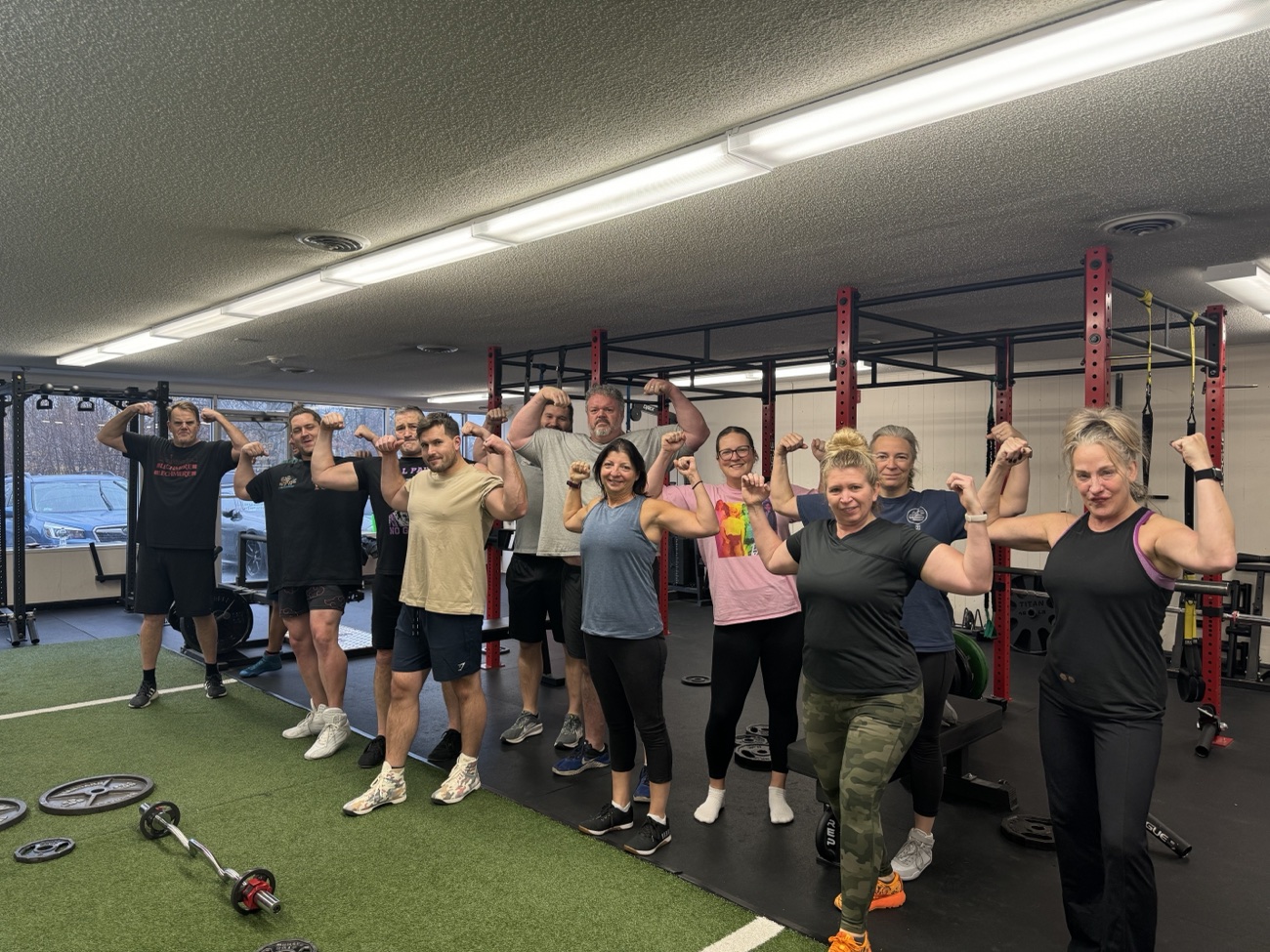 Ross Fitness members training together in the gym in Ayer, MA